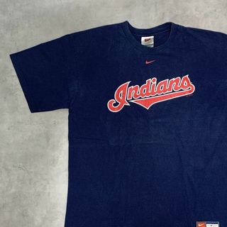 ナイキ(NIKE)の【Nike】ナイキ　インディアンス　ネイビーTシャツMLB野球メジャーチームタグ(Tシャツ/カットソー(半袖/袖なし))