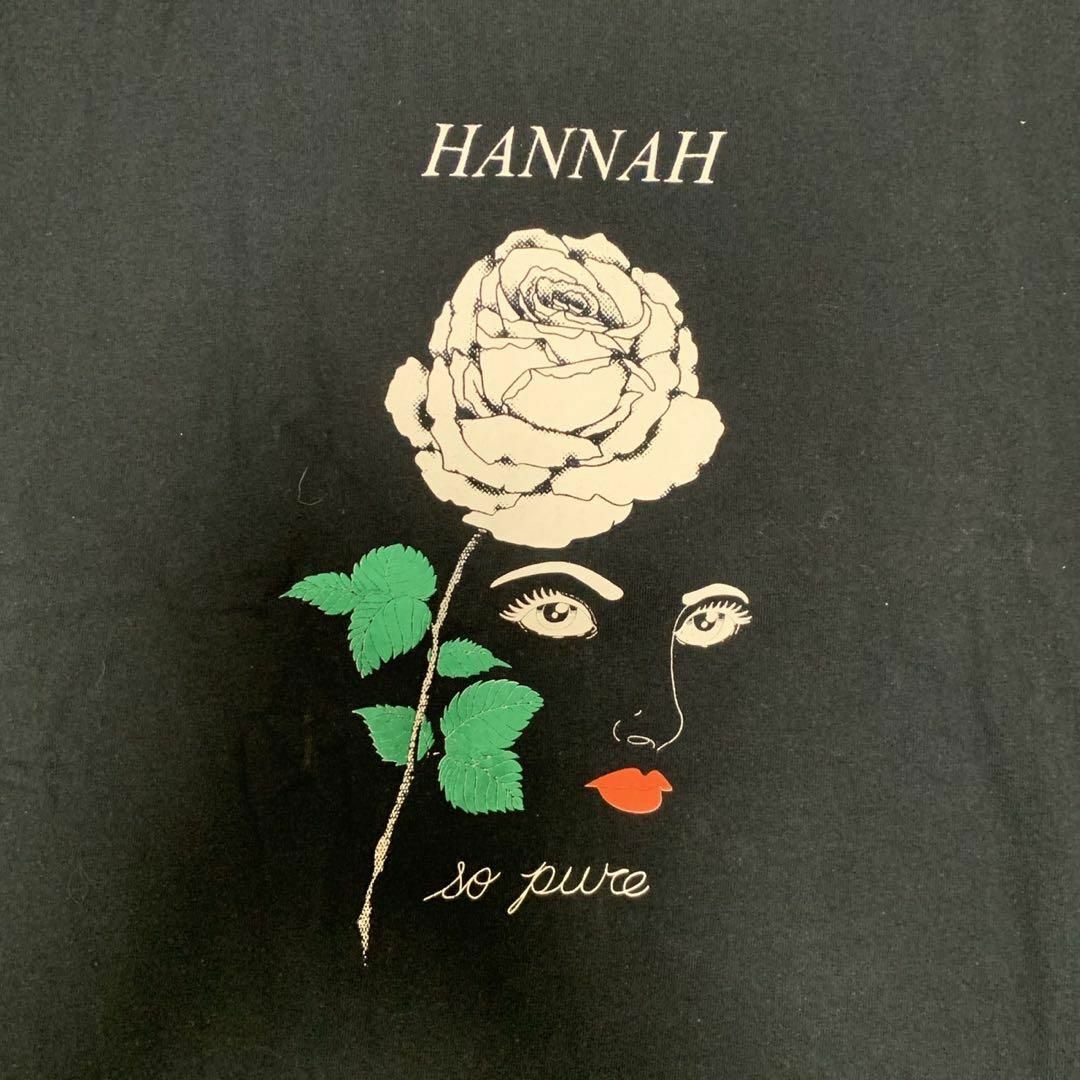 【HANNAH】アート系 ブラックTシャツ 花フラワー女性EURO メンズのトップス(Tシャツ/カットソー(半袖/袖なし))の商品写真