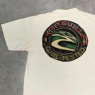 【RIP CURL】90s リップカール ホワイトTシャツ XLサイズ サーフ(Tシャツ/カットソー(半袖/袖なし))