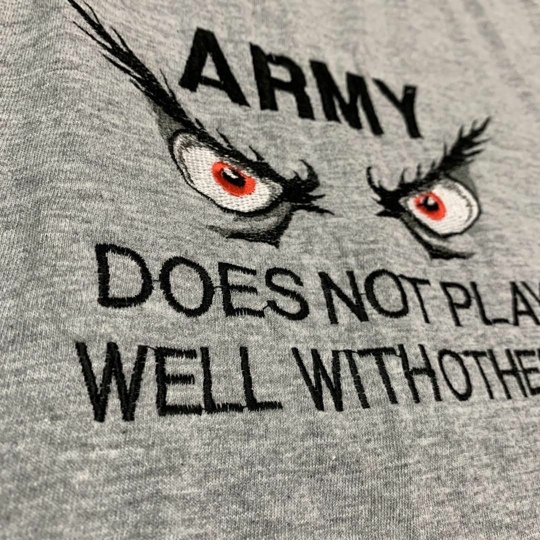 MILITARY(ミリタリー)の【Military】ARMY 刺繍Tシャツ ミリタリー メッセージ T メンズのトップス(Tシャツ/カットソー(半袖/袖なし))の商品写真