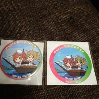 ラブライブ！サンシャイン!!×ゆるキャン△　缶バッジ　ステッカーあおい　ルビイ(バッジ/ピンバッジ)