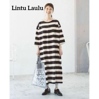 新品 リントゥラウル Lintu Laulu 太ボーダー ワンピース(ロングワンピース/マキシワンピース)