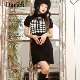 ダーリッチ(Darich)の新品タグ付 Darich ダーリッチ チェックリボンニットミニワンピース(ミニワンピース)