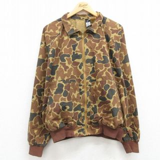 ウールリッチ(WOOLRICH)のXL★古着 ウールリッチ WOOLRICH 長袖 ハンティング ジャケット メンズ 90年代 90s リップストップ ダックハンターカモ コットン ラグラン 茶 ブラウン 迷彩 【spe】 24may09 中古 アウター(ダッフルコート)