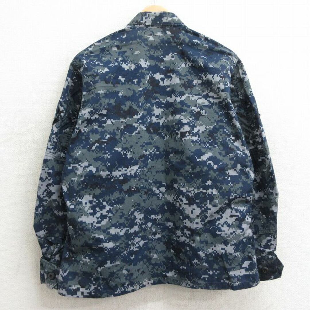 L★古着 長袖 ミリタリー ジャケット メンズ USネイビー NAVY デジタルカモ USA製 紺 ネイビー 迷彩 24may09 中古 アウター フライト メンズのジャケット/アウター(ダッフルコート)の商品写真