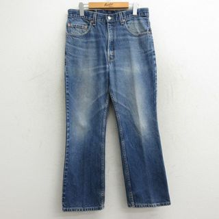 リーバイス(Levi's)のW32★古着 ジーンズ Levis リーバイス 517 メンズ 90年代 90s ブーツカット ヒゲ コットン USA製 紺 ネイビー デニム 24may09 中古 ボトムス ジーパン Gパン ロング パンツ(ワークパンツ/カーゴパンツ)