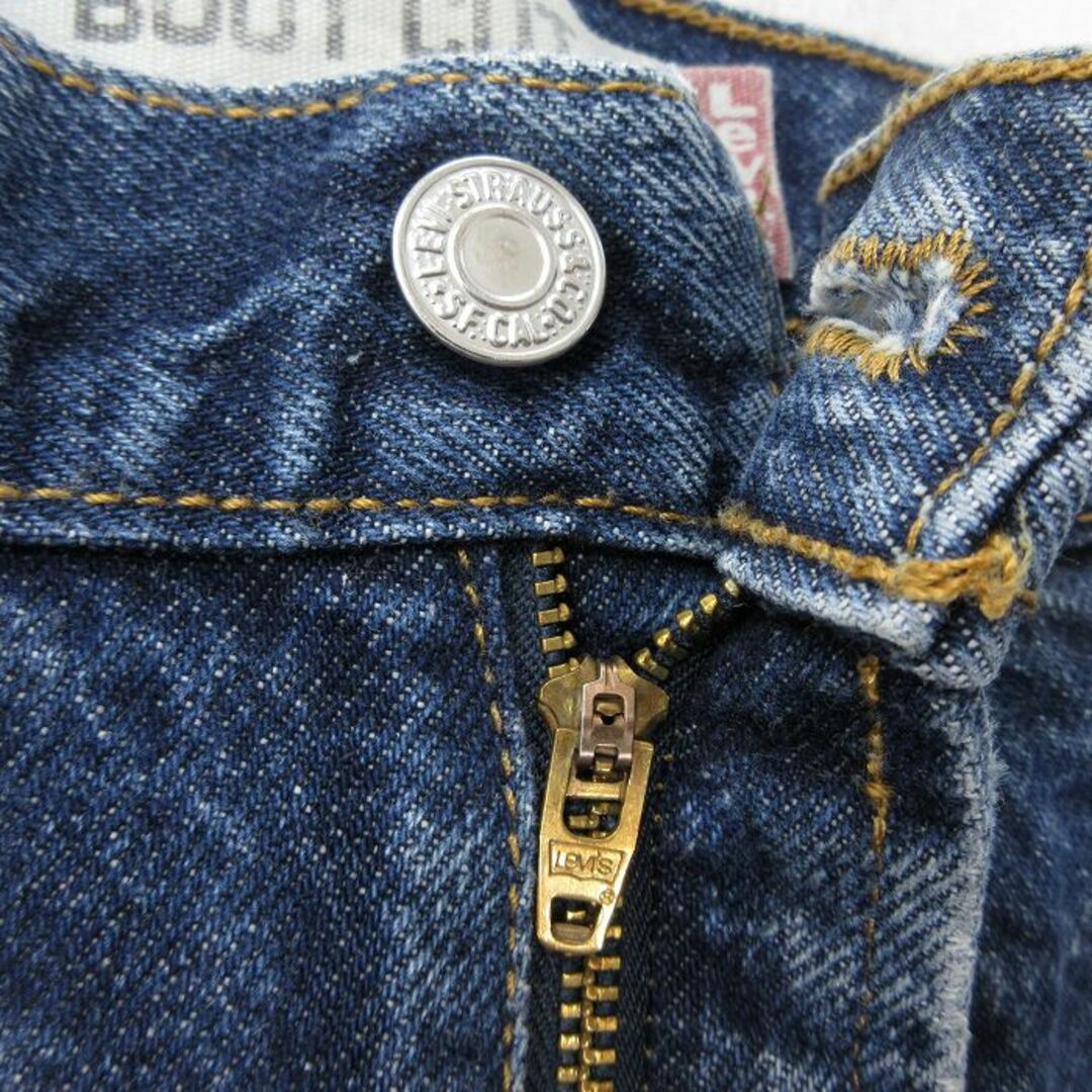 Levi's(リーバイス)のW34★古着 ジーンズ Levis リーバイス 517 メンズ ブーツカット ヒゲ コットン 紺 ネイビー デニム 24may09 中古 ボトムス ジーパン Gパン ロング パンツ メンズのパンツ(ワークパンツ/カーゴパンツ)の商品写真