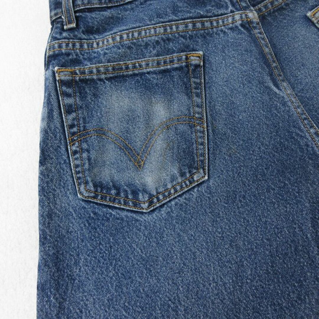 Levi's(リーバイス)のW34★古着 ジーンズ Levis リーバイス 517 メンズ ブーツカット ヒゲ コットン 紺 ネイビー デニム 24may09 中古 ボトムス ジーパン Gパン ロング パンツ メンズのパンツ(ワークパンツ/カーゴパンツ)の商品写真