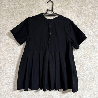 MERLOT IKYU   シャツ　ブラック　半袖(シャツ/ブラウス(半袖/袖なし))