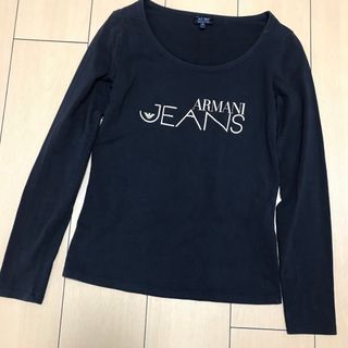 アルマーニジーンズ(ARMANI JEANS)のアルマーニ　ロンT　黒　サイズ40(Tシャツ(長袖/七分))