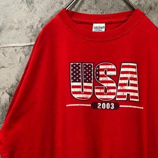 00s USA シンプル 星条旗 アメリカ輸入 オーバー Tシャツ(Tシャツ/カットソー(半袖/袖なし))