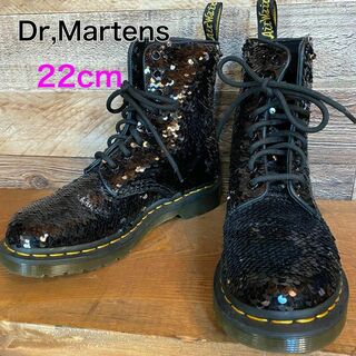 ドクターマーチン(Dr.Martens)のDr,Martens ドクターマーチン　スパンコール　ブラック　22cm b(ブーツ)