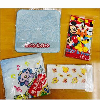 ディズニー(Disney)の（新品）子供　タオルハンカチ　ハンドタオル　4枚　セット(タオル)