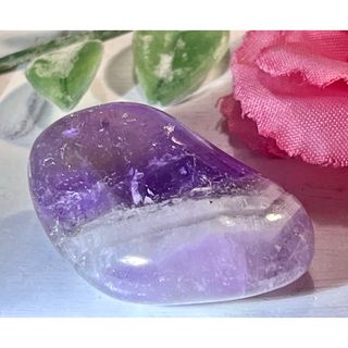 ファントム✨虹入り　アメジスト　原石　タンブル　紫水晶