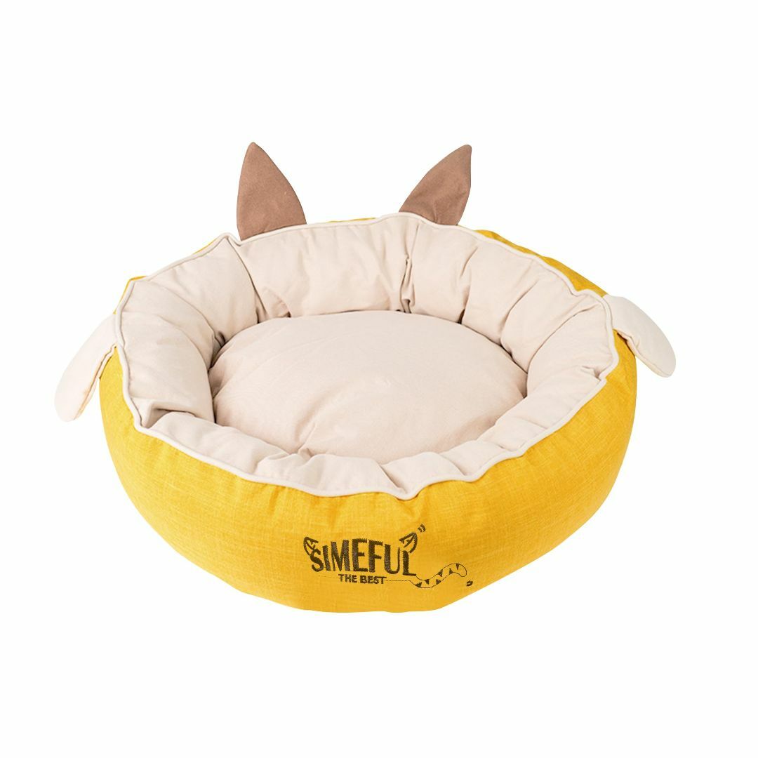 【色: イエロー】SIMEFUL 猫 犬ベッド ペット クッション ペットベッド その他のペット用品(犬)の商品写真