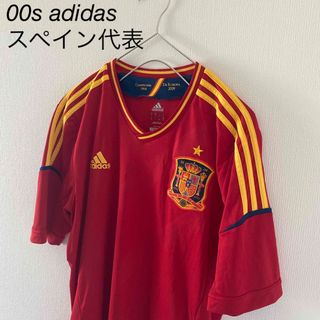 アディダス(adidas)の00sadidasアディダススペイン代表tシャツ半袖メンズレッドイエロー赤黄L(Tシャツ/カットソー(半袖/袖なし))