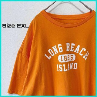 MY SPORT Tシャツ 古着 2XL メッセージプリント オレンジ/33(Tシャツ/カットソー(半袖/袖なし))