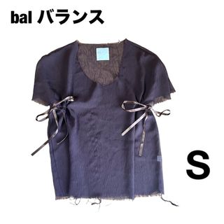 バランスウェアデザイン(balanceweardesign)のバル　bal　プリーツ　シアー　切りっぱなし　ゆるダボ　シアー　ブラウス(シャツ/ブラウス(半袖/袖なし))