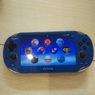 美品⭐️psvita本体⭐️青。1100。動作確認済み！アルコール除菌済み！(携帯用ゲーム機本体)