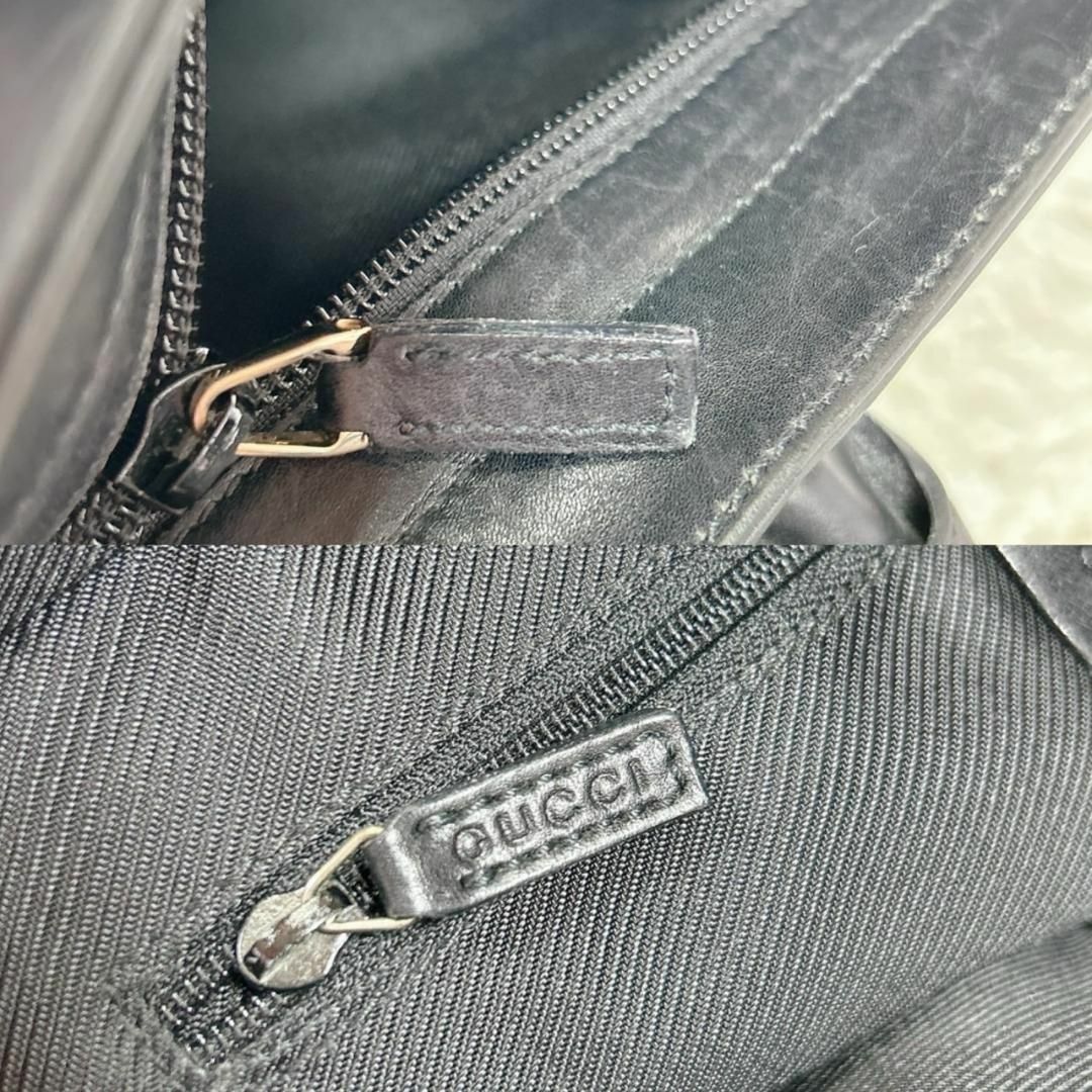 Gucci(グッチ)の☆人気☆GUCCIグッチ トートバッグ GG レザー ブラック キャンバス 黒 レディースのバッグ(トートバッグ)の商品写真