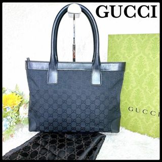 グッチ(Gucci)の☆人気☆GUCCIグッチ トートバッグ GG レザー ブラック キャンバス 黒(トートバッグ)