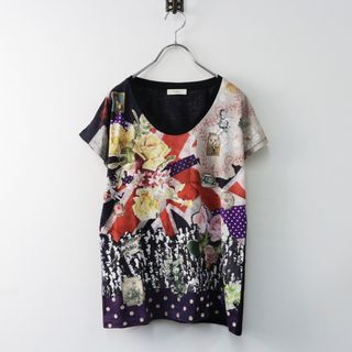 ポールスミス(Paul Smith)の美品 ポールスミス Paul Smith アートプリント カットソー Tシャツ M/ブラック トップス プルオーバー 半袖【2400013855884】(Tシャツ(半袖/袖なし))