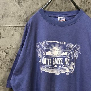 OUTER BANKS NC ビーチ 太陽 ヤシの木 Tシャツ(Tシャツ/カットソー(半袖/袖なし))