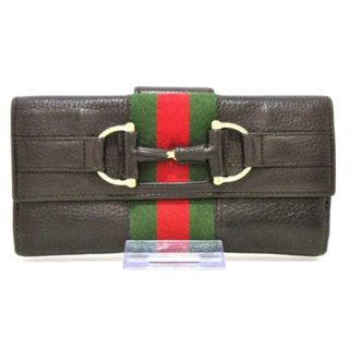 グッチ(Gucci)のGUCCI(グッチ) 長財布 ホースビット/シェリー 245750 ダークブラウン レザー(財布)