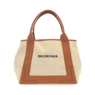 Balenciaga - BALENCIAGA(バレンシアガ) トートバッグ美品  ネイビーカバS 339933 アイボリー×ブラウン キャンバス×レザー