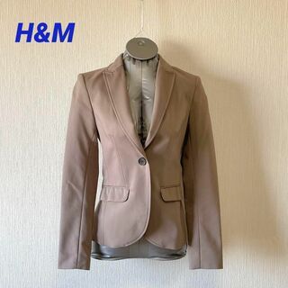 エイチアンドエム(H&M)のH&M ピンクグレー ジャケット EUR 34/US 4 ビジネスジャケット(テーラードジャケット)