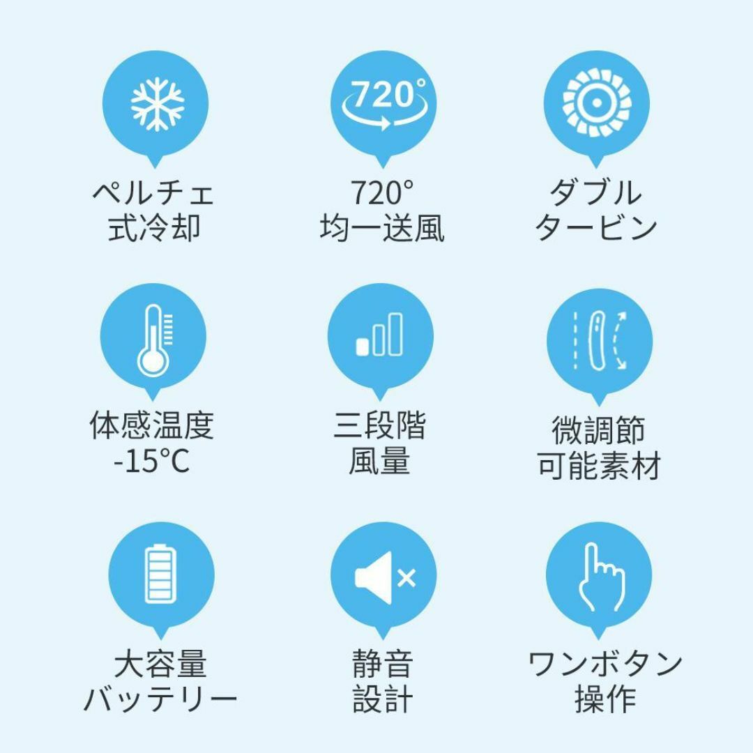 ♥大特価♥ 首かけ 扇風機 ネッククーラー 冷却プレート付 静音 ホワイト スマホ/家電/カメラの冷暖房/空調(扇風機)の商品写真