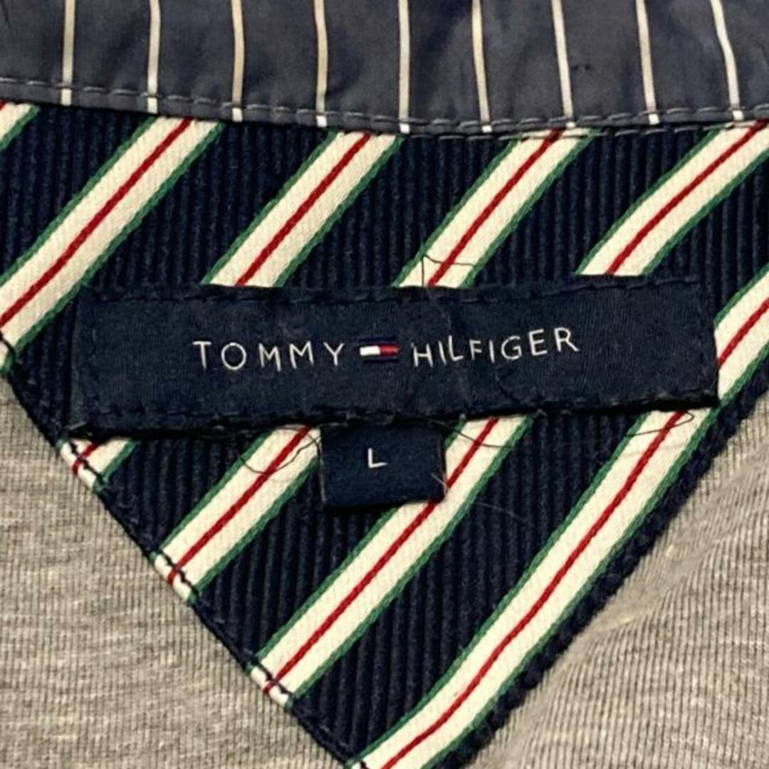 TOMMY HILFIGER(トミーヒルフィガー)のTOMMY HILFIGER(トミーヒルフィガー) ブルゾン サイズL メンズ - ダークグレー×白×ダークネイビー 長袖/ストライプ/ジップアップ/春/秋 メンズのジャケット/アウター(ブルゾン)の商品写真