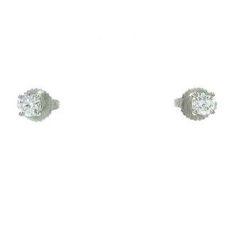 ティファニー(Tiffany & Co.)のTIFFANY&Co.(ティファニー) ピアス美品  ソリティア Pt950×ダイヤモンド 総2Pダイヤ(片側1Pダイヤ)/片側約0.15カラット(ピアス)