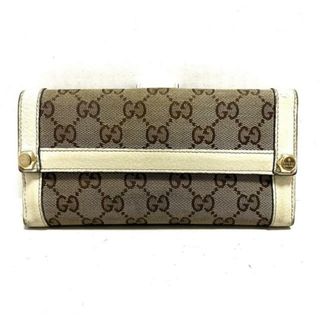 グッチ(Gucci)のGUCCI(グッチ) 長財布 チャーミー 153211 ベージュ×ダークブラウン×アイボリー ジャガード×レザー(財布)