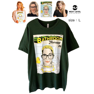 Emily Bett Rickards　Tシャツ　L　深緑　USA古着(Tシャツ/カットソー(半袖/袖なし))