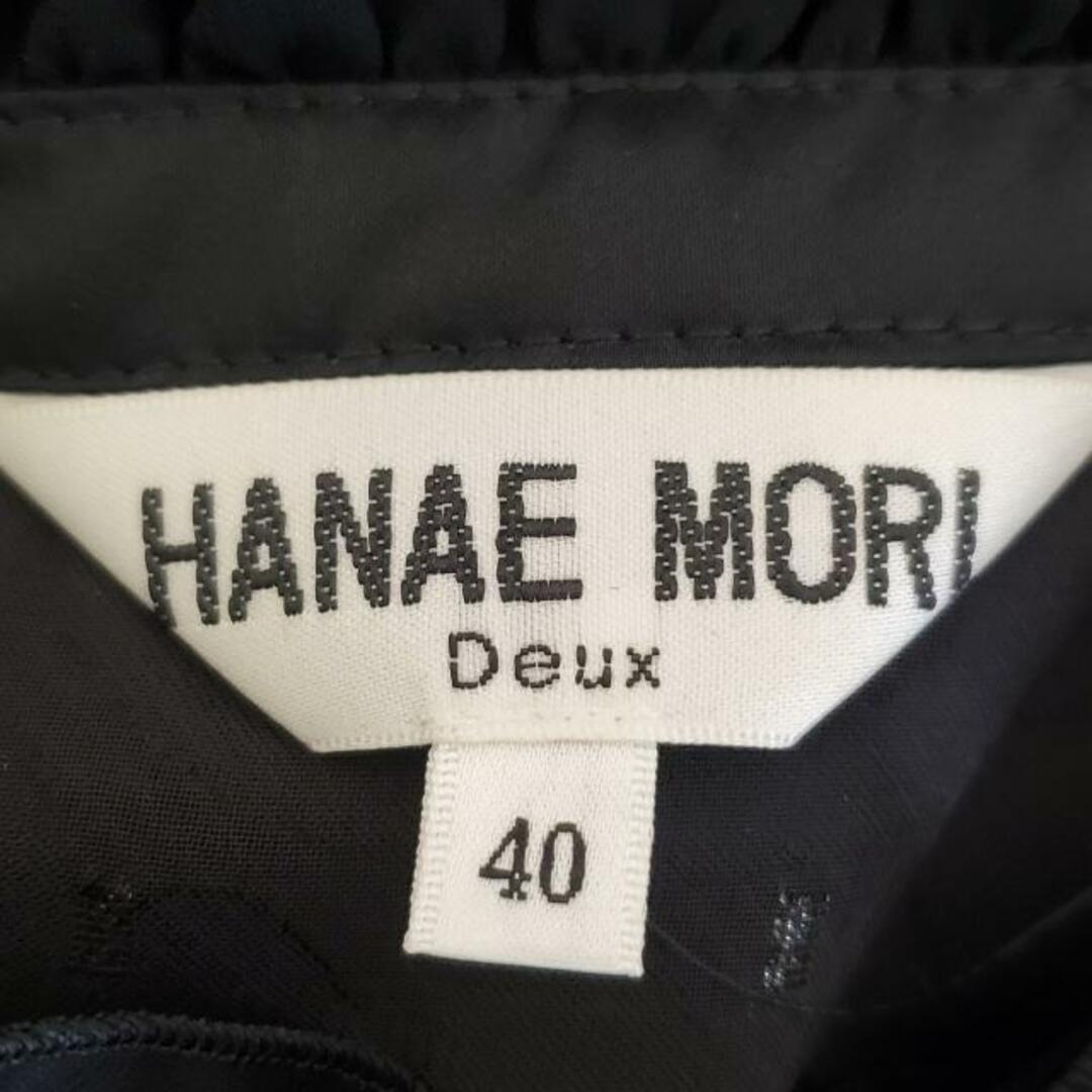 HANAE MORI(ハナエモリ)のHANAE MORI(ハナエモリ) 長袖シャツブラウス サイズ40 M レディース美品  - 黒 フリル/シースルー/ラメ レディースのトップス(シャツ/ブラウス(長袖/七分))の商品写真