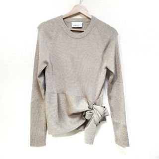 スリーワンフィリップリム(3.1 Phillip Lim)の3.1 Phillip lim(スリーワンフィリップリム) 長袖セーター レディース美品  - ベージュ×ゴールド クルーネック/ラメ/変形デザイン(ニット/セーター)