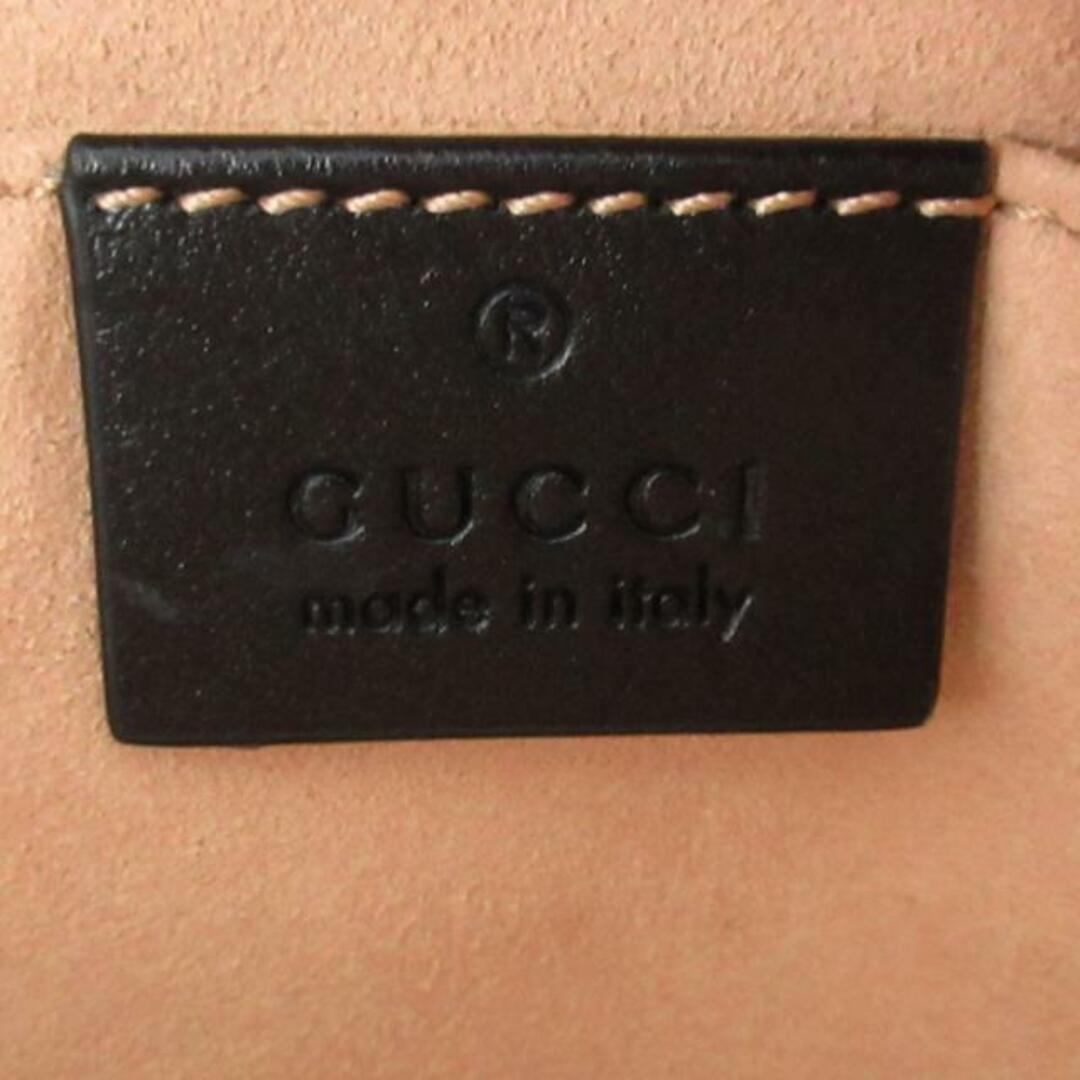 Gucci(グッチ)のGUCCI(グッチ) ショルダーバッグ レディース美品  GGマーモント キルティング スモール ショルダーバッグ 447632 黒 チェーンショルダー/イニシャル刻印 レザー レディースのバッグ(ショルダーバッグ)の商品写真