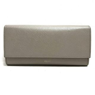 セリーヌ(celine)のCELINE(セリーヌ) 長財布 ラージフラップウォレット グレー グレインドカーフスキン(財布)