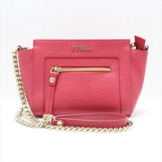 フルラ(Furla)のFURLA(フルラ) ショルダーバッグ美品  - レッド チェーンショルダー/ミニバッグ レザー(ショルダーバッグ)