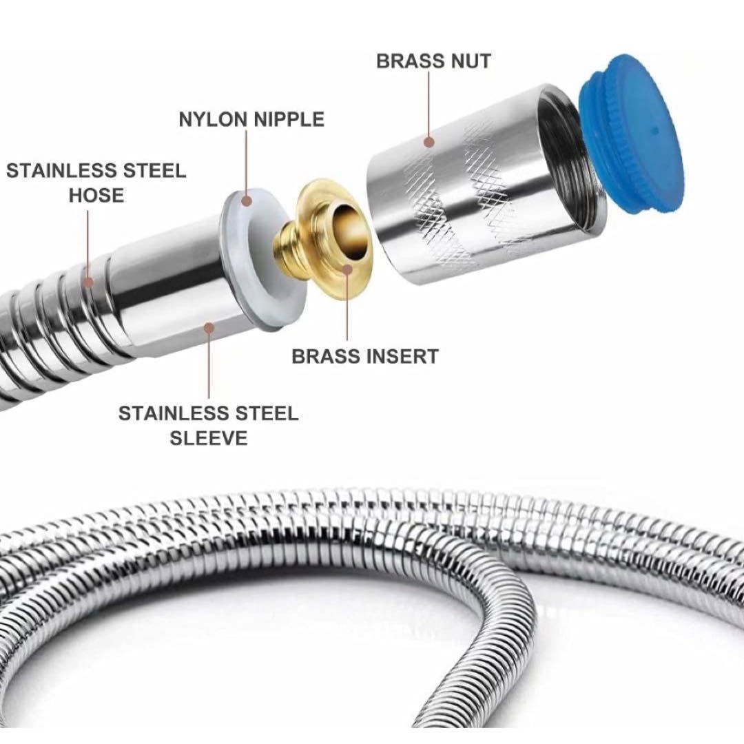 シャワーホース 新品未使用 ステンレス 交換 200cm エクステンション インテリア/住まい/日用品のインテリア/住まい/日用品 その他(その他)の商品写真