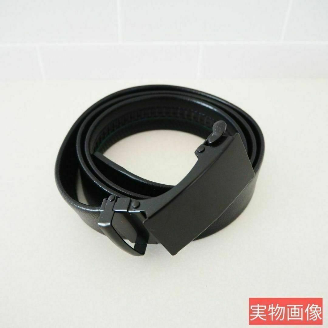 ベルト　オートロック式　PUレザー　穴なし　シンプル　ブラック　黒　メンズ メンズのファッション小物(ベルト)の商品写真