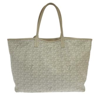 GOYARD - GOYARD(ゴヤール) トートバッグ サンルイPM 白 コーティングキャンバス×レザー