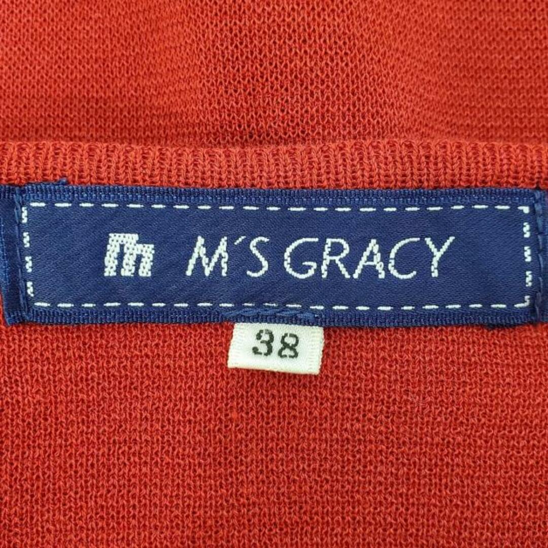 M'S GRACY(エムズグレイシー)のM'S GRACY(エムズグレイシー) カーディガン サイズ38 M レディース美品  - レッド 半袖 レディースのトップス(カーディガン)の商品写真