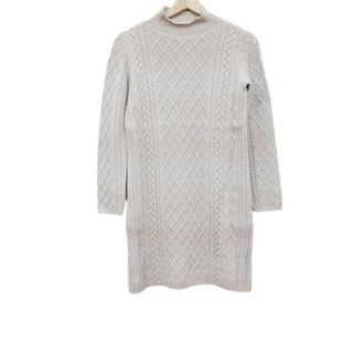 S Max Mara(マックスマーラ) ワンピース サイズJ : S レディース美品  - ベージュ ハイネック/七分袖/ミニ/ニット(その他)