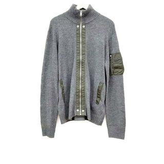 DIESEL(ディーゼル) 長袖セーター メンズ美品  - ダークグレー×カーキ ハイネック/ジップアップ