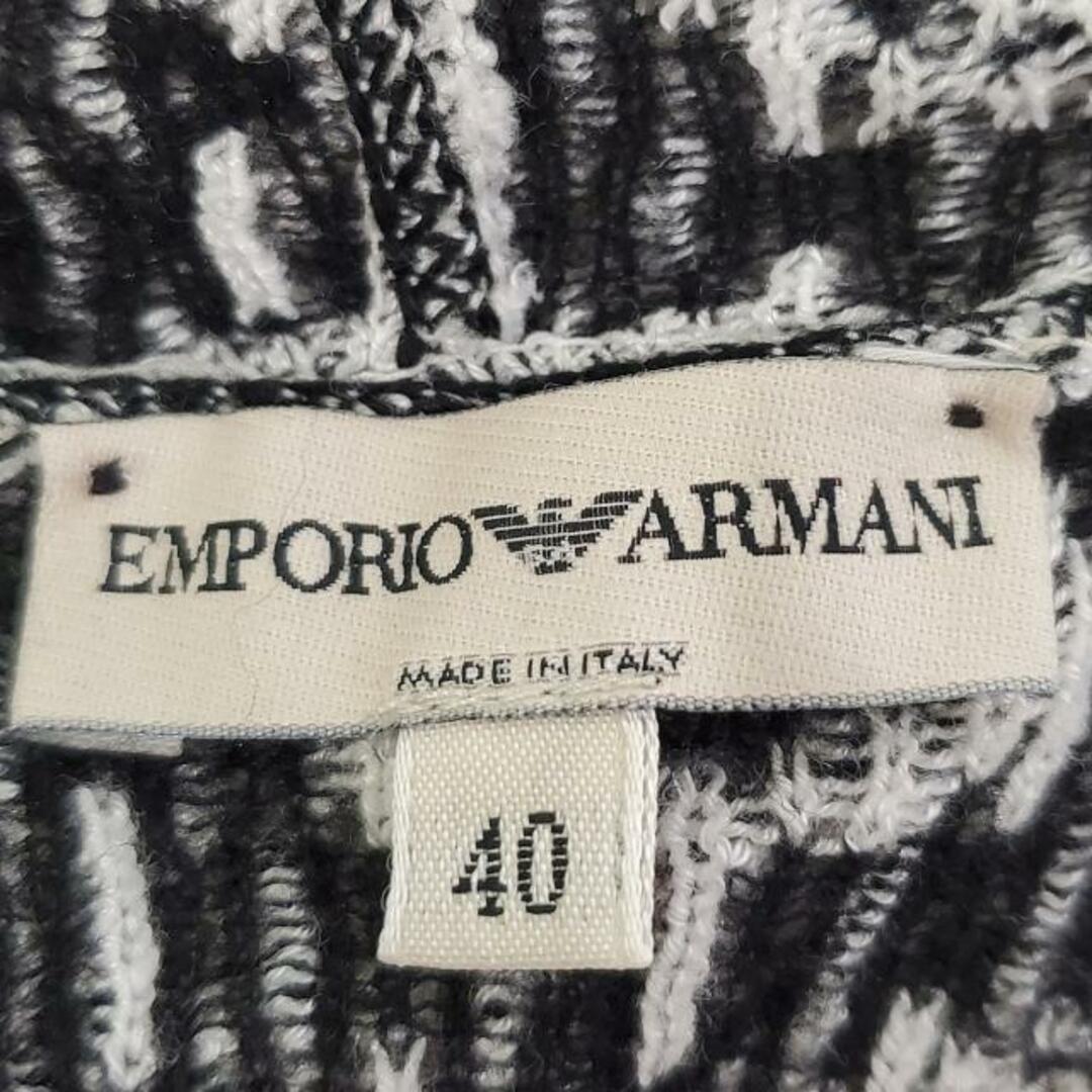 Emporio Armani(エンポリオアルマーニ)のEMPORIOARMANI(エンポリオアルマーニ) 長袖セーター サイズ40 M レディース美品  - 白×黒 ハイネック レディースのトップス(ニット/セーター)の商品写真