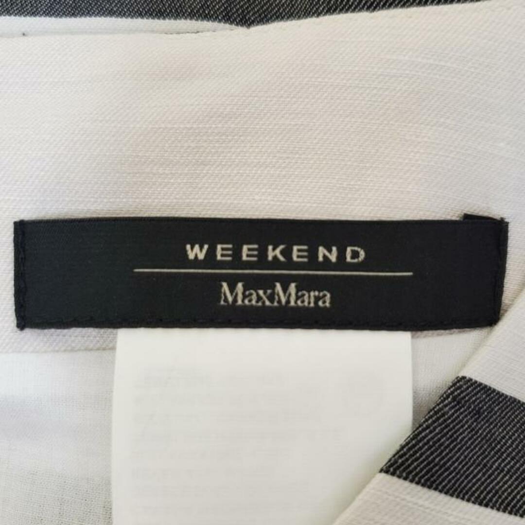 Max MaraWEEKEND(マックスマーラウィークエンド) ワンピース サイズJ 38 レディース美品  - 白×ダークグレー Vネック/半袖/ひざ丈/ボーダー レディースのワンピース(その他)の商品写真