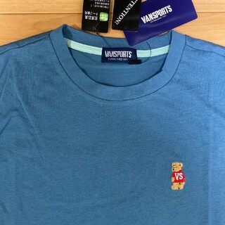 L　ヴァンスポーツ　新品　半袖Tシャツ　メンズ　ブルー　クマ(Tシャツ/カットソー(半袖/袖なし))