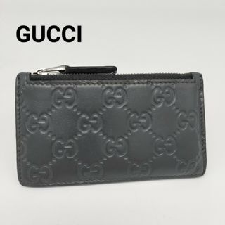 グッチ(Gucci)の美品✨グッチ　フラグメントケース　レザー　グレー(コインケース)